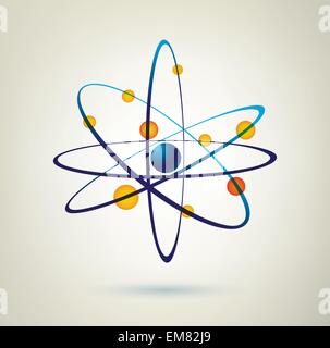 Struttura atomo icona Vettore, 3d symbol Illustrazione Vettoriale
