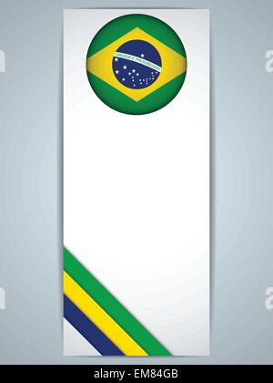 Paese Brasile set di banner Illustrazione Vettoriale