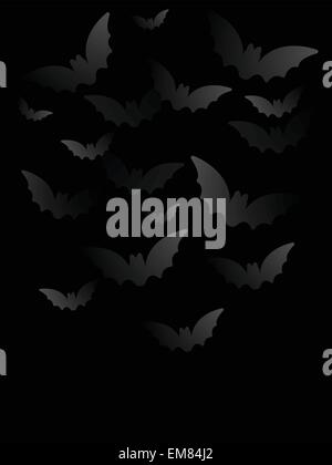 Vettore - Halloween Bat nero lo sfondo della carta Illustrazione Vettoriale