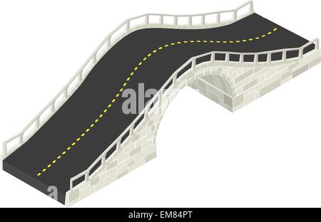 Isometrica ponte di pietra Illustrazione Vettoriale