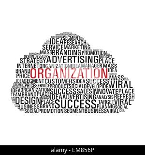 Marketing comunicazione cloud isolato Illustrazione Vettoriale