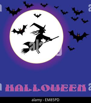 Strega della luna piena Illustrazione Vettoriale