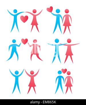 Icone di amore Illustrazione Vettoriale