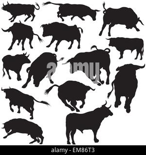 Bull sagome Illustrazione Vettoriale