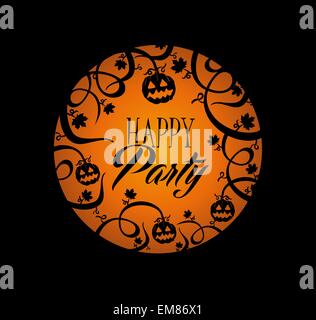Testo di Halloween zucca lanterna e foresta spooky EPS banner10 fi Illustrazione Vettoriale