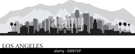 Los Angeles city skyline silhouette dettagliata Illustrazione Vettoriale