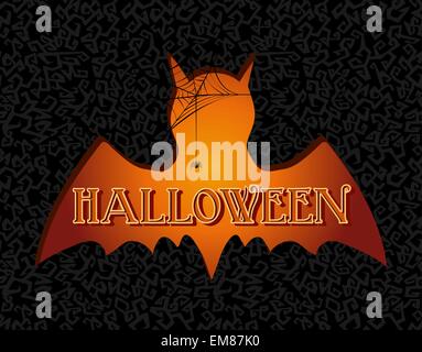 Happy Halloween testo vampiro spooky immagine EPS10 file. Illustrazione Vettoriale