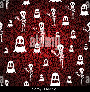 Happy Halloween elementi di configurazione senza giunture EPS sfondo10 file. Illustrazione Vettoriale