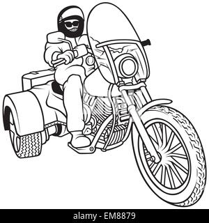 Il triciclo e conducente Illustrazione Vettoriale