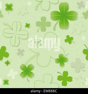 Quattro Leaf Clover Pattern Illustrazione Vettoriale