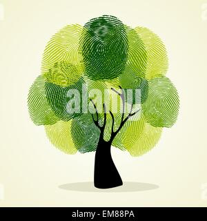 Le impronte tree set di sfondo Illustrazione Vettoriale