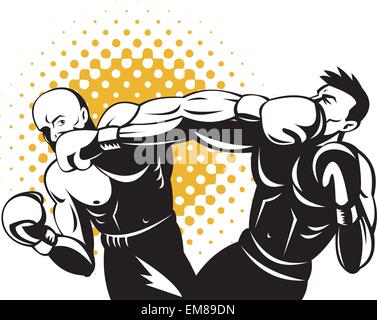 Collegamento boxer knockout punch Illustrazione Vettoriale