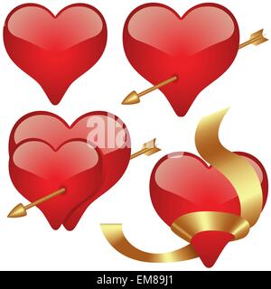 Cuore di vetro raccolta Illustrazione Vettoriale