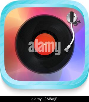 Annata record Icona player Illustrazione Vettoriale