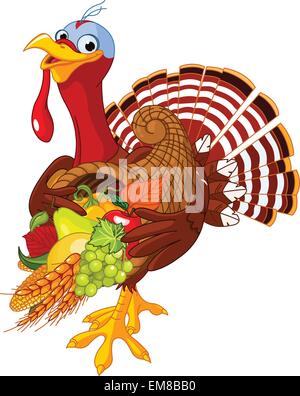 La Turchia con cornucopia Illustrazione Vettoriale