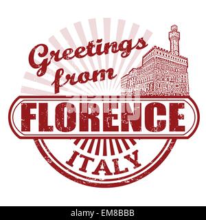 Saluti da Firenze timbro Illustrazione Vettoriale
