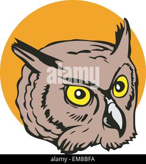 Testa del gufo Illustrazione Vettoriale