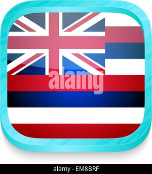 Smart phone pulsante con bandiera delle Hawaii Illustrazione Vettoriale