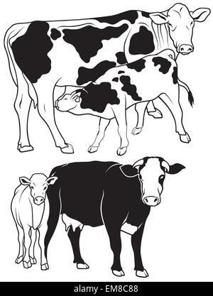 Collezione mucca Illustrazione Vettoriale