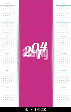 Calendario 2014 Illustrazione Vettoriale