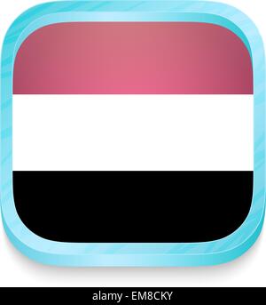 Smart phone pulsante con bandiera dello Yemen Illustrazione Vettoriale