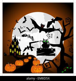 Happy halloween card Illustrazione Vettoriale