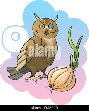 Alfabeto per bambini: lettera O Illustrazione Vettoriale