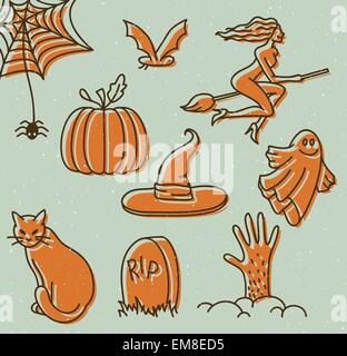 Scarabocchi di Halloween Illustrazione Vettoriale