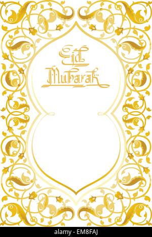 Il Ramadan concept design con Eid Mubarak calligraphy Illustrazione Vettoriale