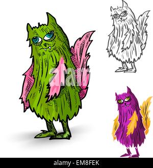 Mostri di Halloween spooky creature isolato set. Illustrazione Vettoriale