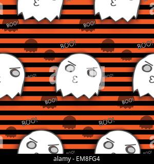 Halloween Ghost Seamless Pattern vettore di sfondo Illustrazione Vettoriale