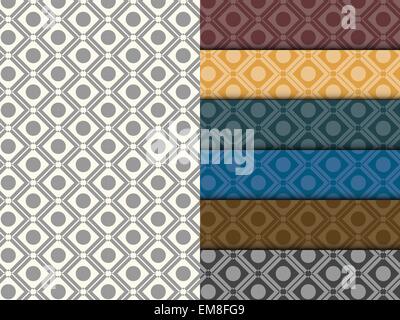 Cerchio Seamless Pattern Set colorato Illustrazione Vettoriale