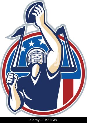Il calcio Gridiron GIOCATORE Obiettivo Post Illustrazione Vettoriale