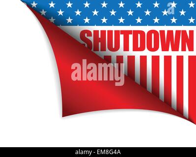 Shutdown chiuso Stati Uniti d'America angolo di pagina Illustrazione Vettoriale