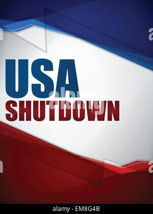 Shutdown chiuso Stati Uniti d'America lo sfondo Illustrazione Vettoriale