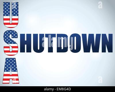 Shutdown chiuso Stati Uniti d'America lo sfondo Illustrazione Vettoriale