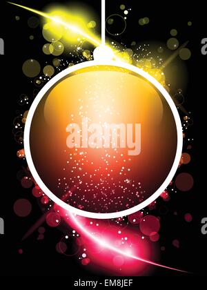 Buon Natale a sfera Neon Laser Illustrazione Vettoriale