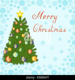 Albero di natale biglietto di auguri Illustrazione Vettoriale
