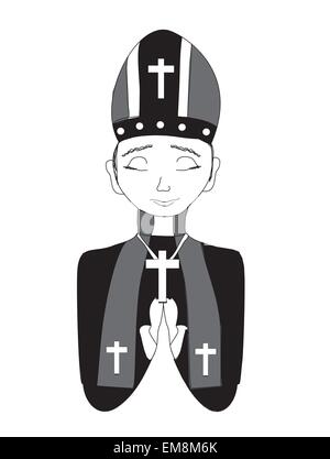 Un sacerdote cattolico, vescovo, il papa Illustrazione Vettoriale