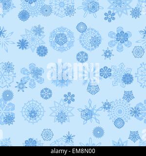 Fiocchi di neve blu modello senza giunture Illustrazione Vettoriale
