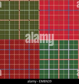 Quattro diversi seamless pattern a scacchi Illustrazione Vettoriale