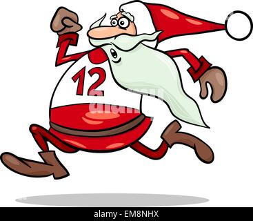 Esecuzione di santa claus cartoon illustrazione Illustrazione Vettoriale