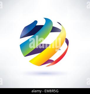 Abstract rainbow icona globo Illustrazione Vettoriale