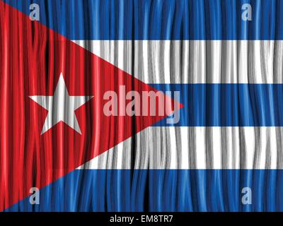 Cuba onda Flag Fabric Background Texture Illustrazione Vettoriale