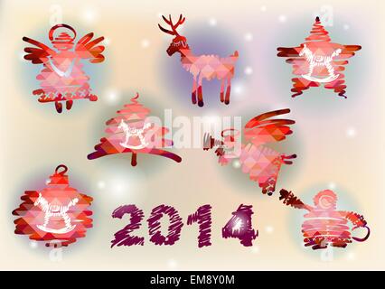 Set di vettore di Natale illustrazione decorativi Illustrazione Vettoriale