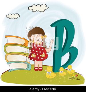 Bambini alfabeto lettere Illustrazione Vettoriale