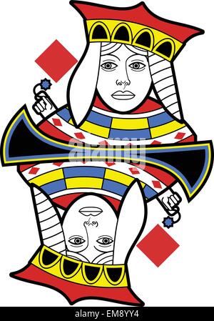 Regina dei diamanti senza la scheda telaio realizzato in uno stile essenziale. Illustrazione Vettoriale