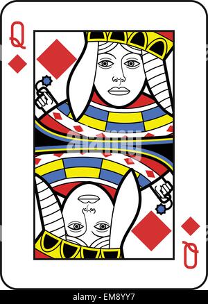 Regina dei Diamanti all'interno della scheda telaio realizzato in uno stile essenziale. Illustrazione Vettoriale