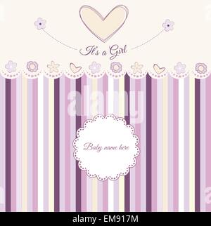 Baby girl annuncio Illustrazione Vettoriale