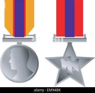 Coraggio militare Medal of Honor isolato Illustrazione Vettoriale